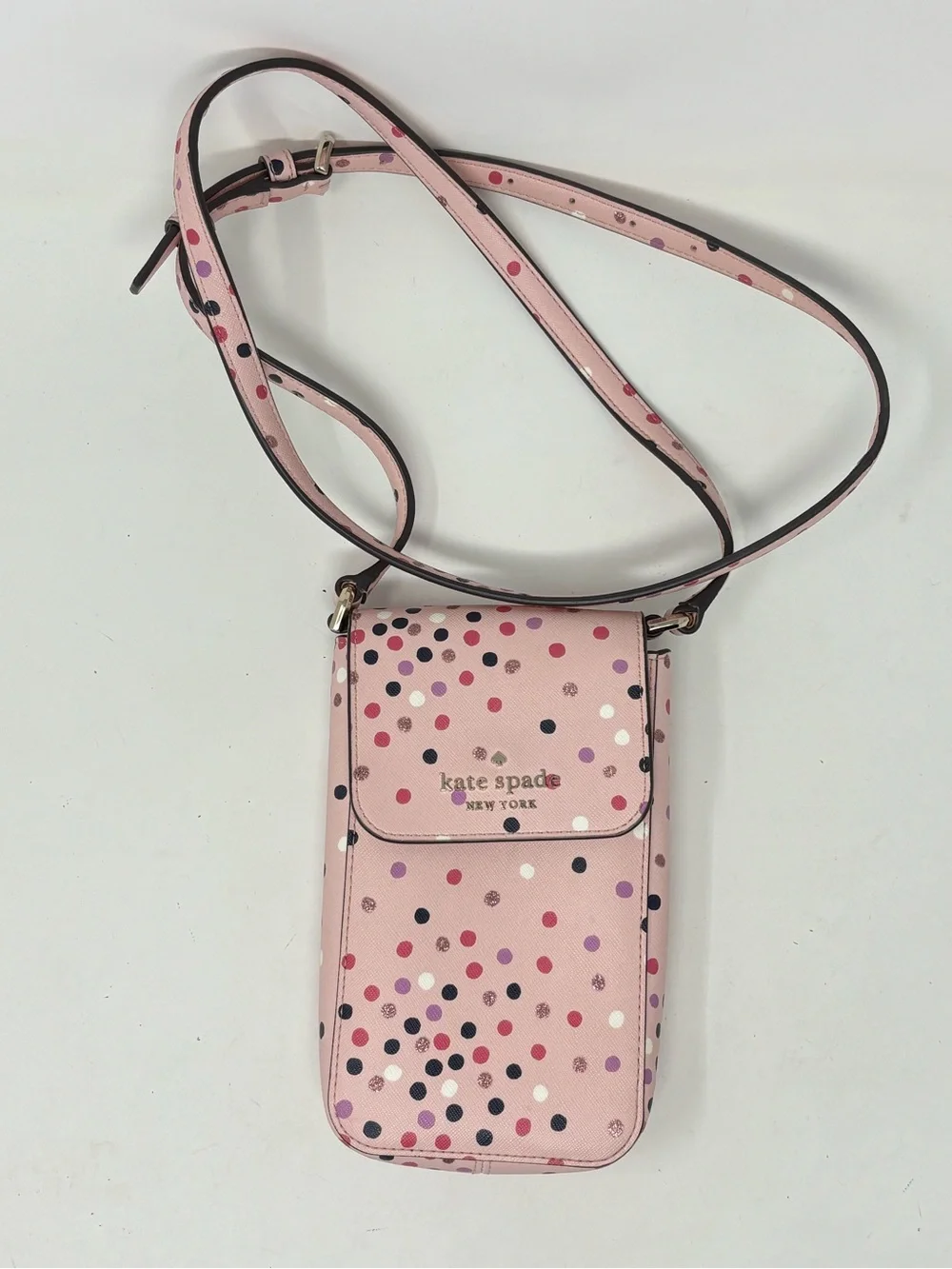 Kate Spade New York Staci Festive confetti polka dot phone crossbody purse